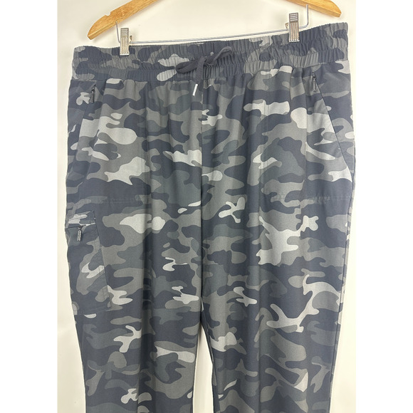 Chicos Zenergy Camo Joggers Black Gray Camouflage Cargo Leisure 3.5 Plus Size 18 - Picture 4 of 11
